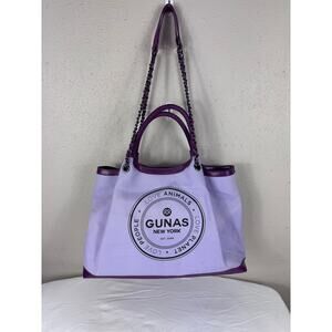Gunas New York Ruth Plum & Lilac Canvas Double Handled Tote